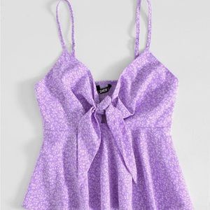 Purple floral tank top